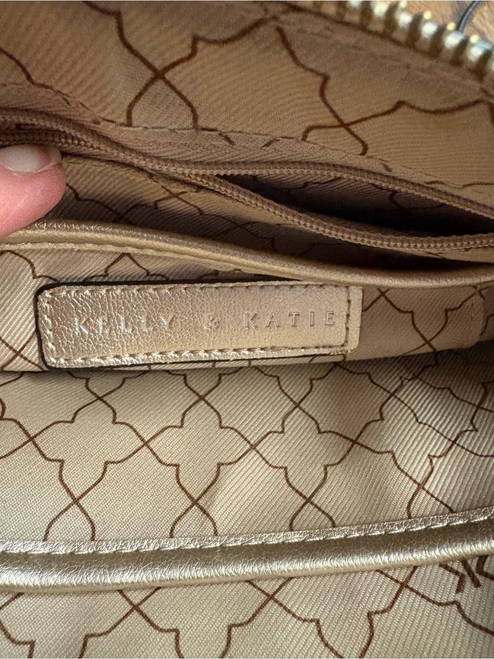 Kelly & Katie Tan Shoulder Bag with Quilted Lining